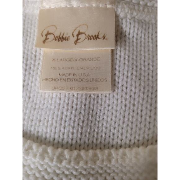 Bobbie Brooks Women Sweater White Cable Knit Sz L - Picture 2 of 5